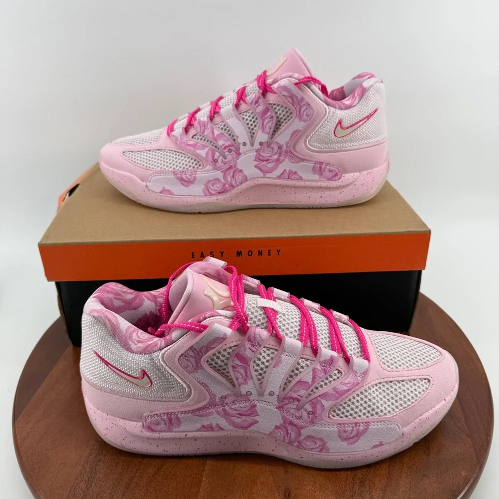 Nike KD18 NRG Aunt Pearl Pink Floral Basketball Shoes HV1997-600 Mens Size 11